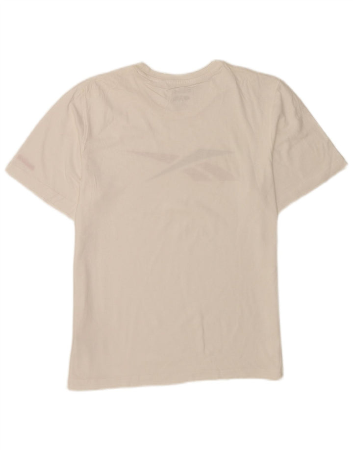 Reebok Mens Graphic T-Shirt Top Medium White Cotton
