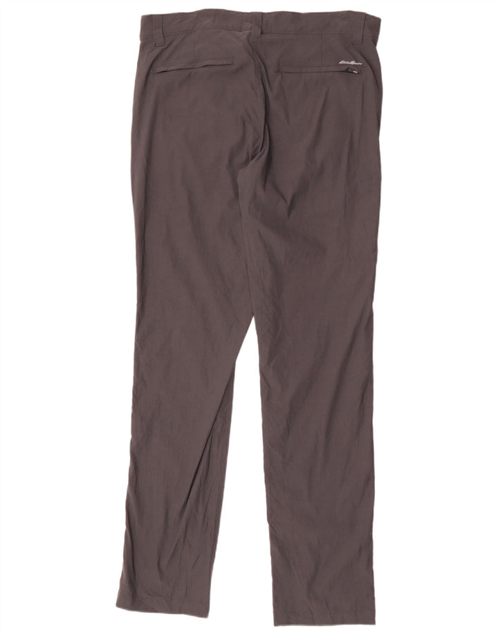 Eddie Bauer Mens Straight Chino Trousers W34 L34 Grey Nylon
