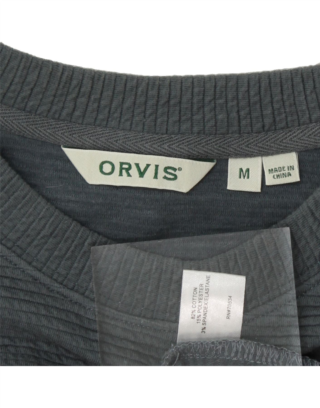 ORVIS Womens Top Long Sleeve UK 14 Medium Grey Cotton Vintage Orvis and Second-Hand Orvis from Messina Hembry 