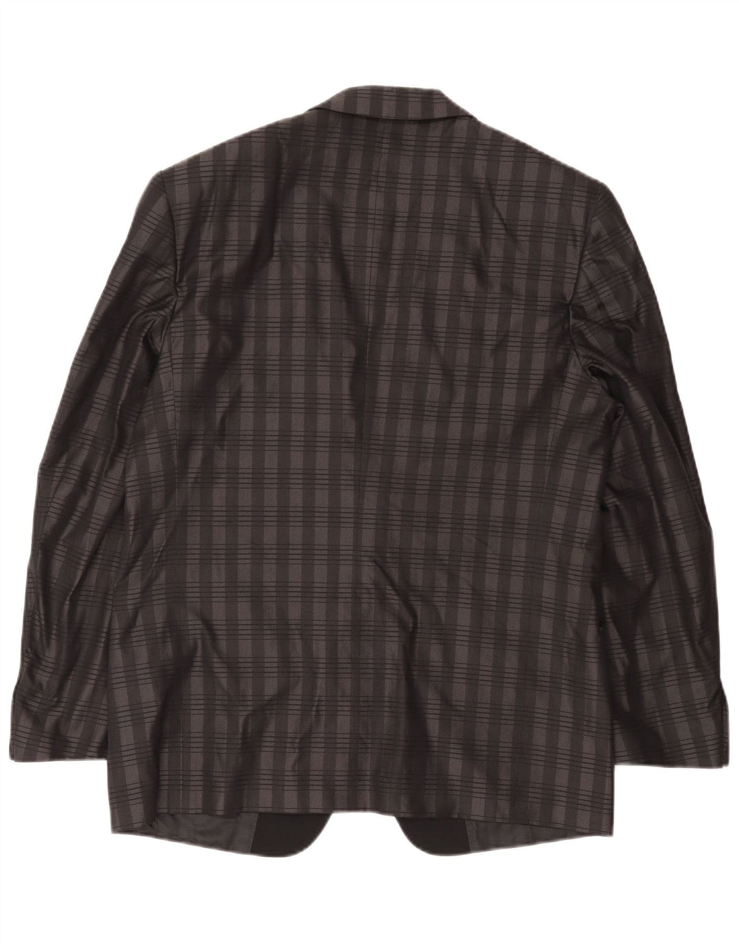 BOCCHESE Mens 1 Button Blazer Jacket IT 52 XL Grey Check Silk