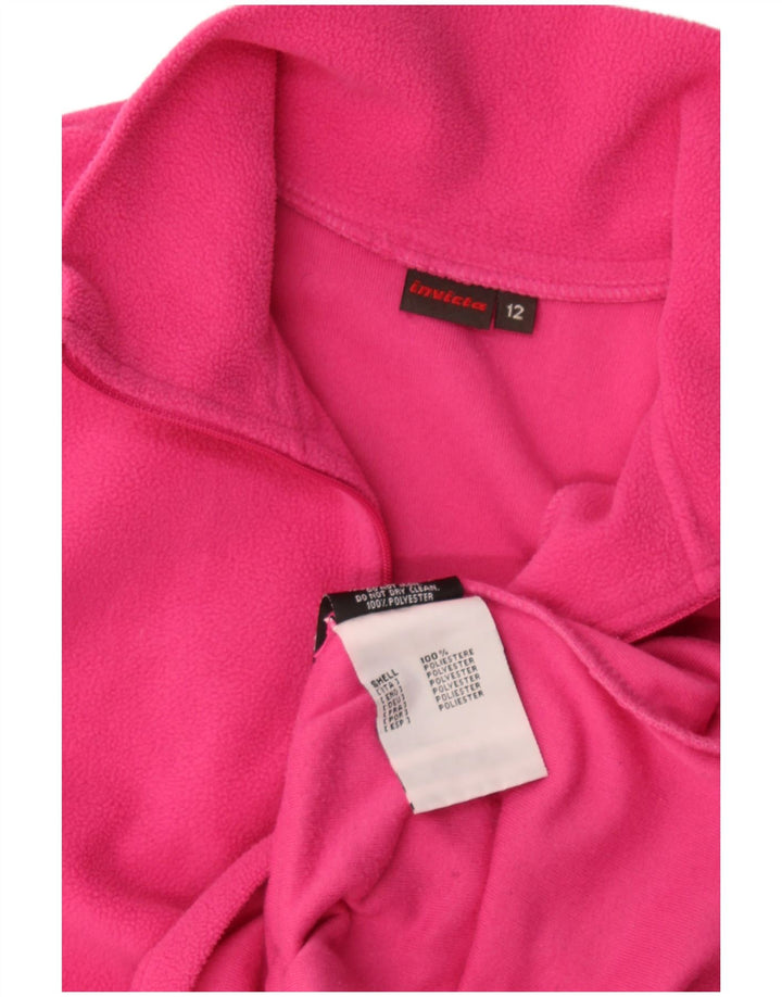 Invicta Womens Zip Neck Fleece Jumper UK 12 Medium  Pink Polyester