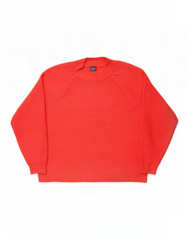 Gap Womens Oversized Turtle Neck Jumper Sweater UK 18 XL Red Flecked