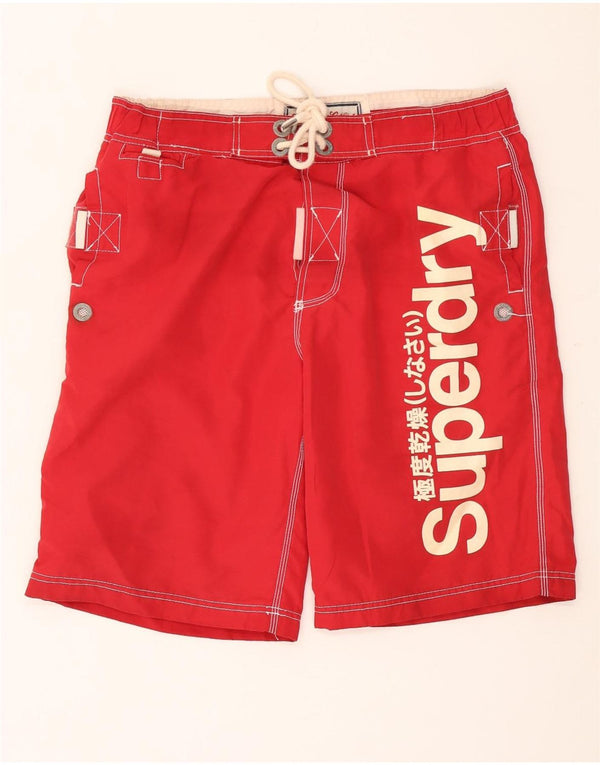 Superdry Mens Graphic Swimming Shorts Large  Red Polyester