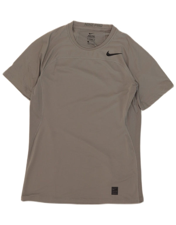 Nike Mens Fitted T-Shirt Top Medium Grey Polyester