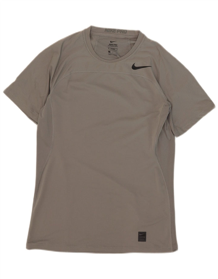 Nike Mens Fitted T-Shirt Top Medium Grey Polyester