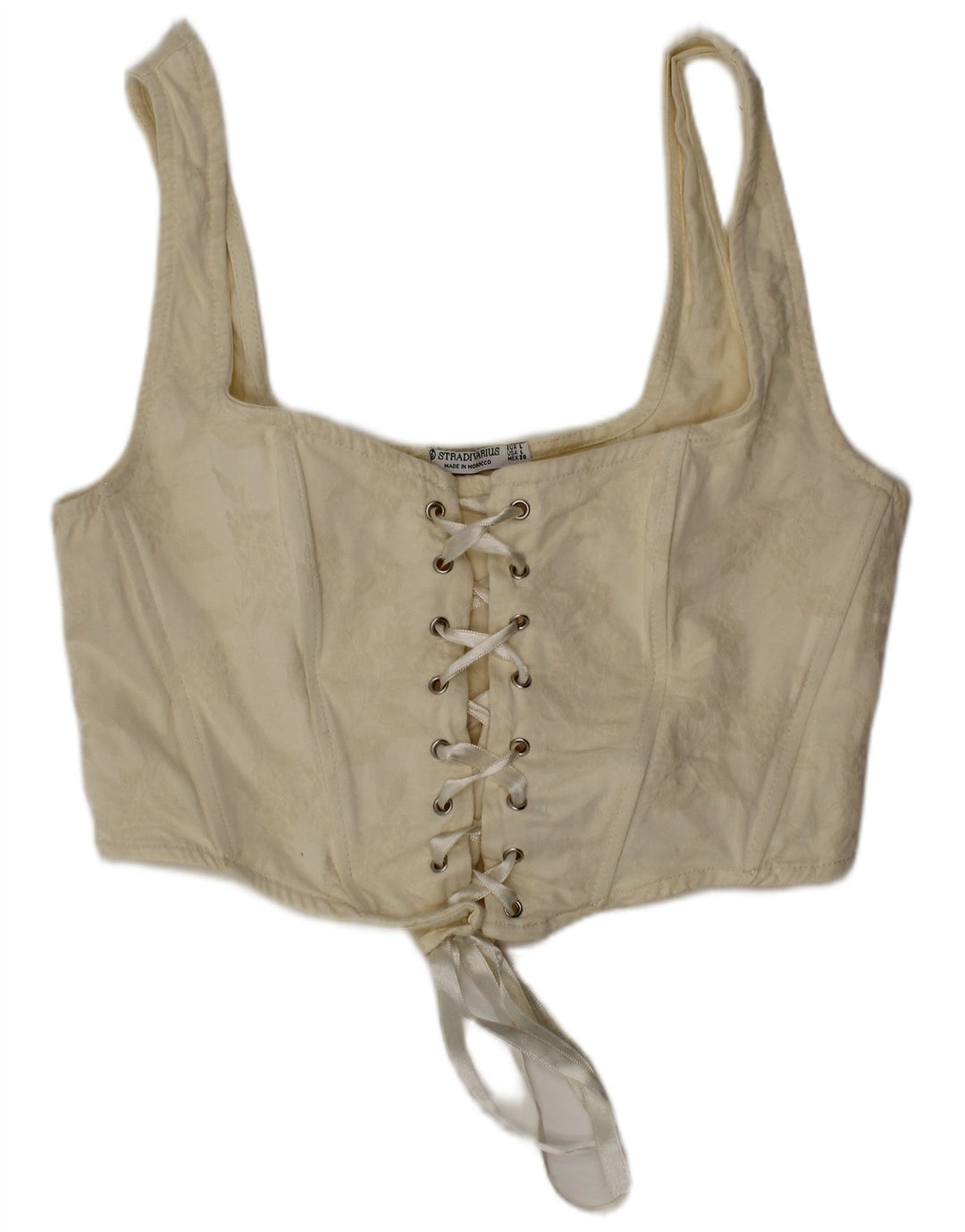 Stradivarius Womens Crop Corset Top Large Off White