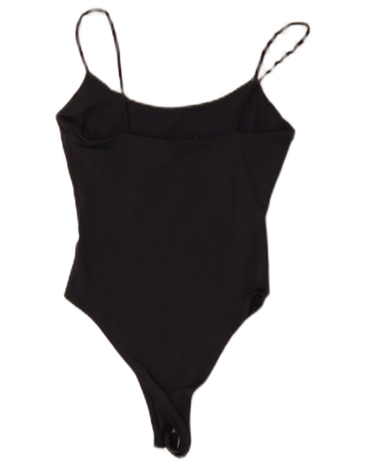 ZARA Womens Crop Sleeveless Bodysuit UK 8 Small Grey Polyamide