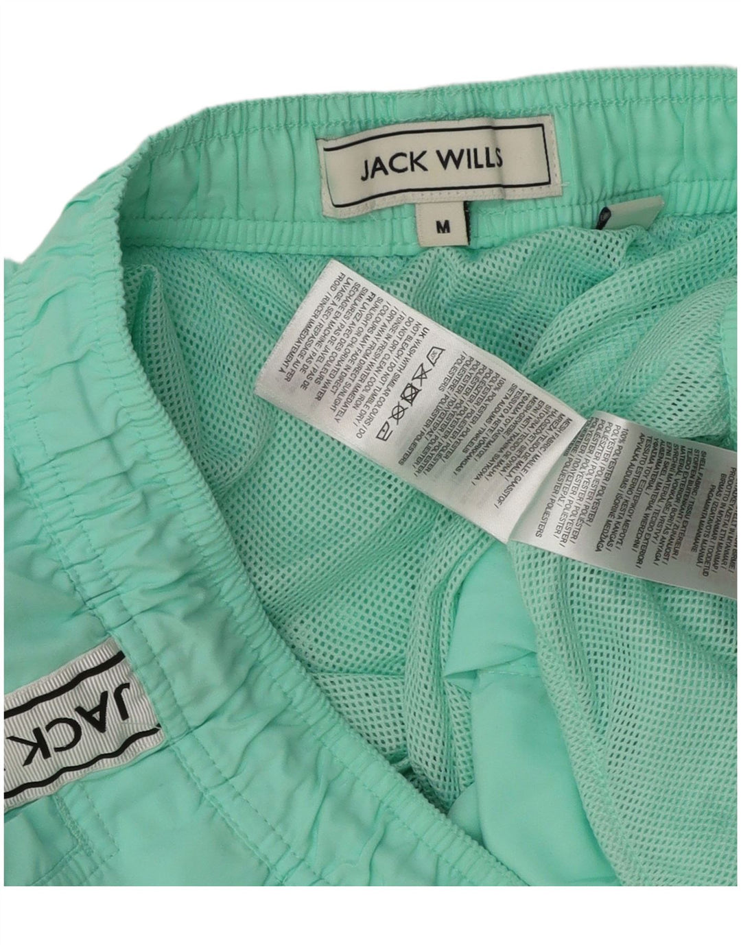 Jack Wills Mens Graphic Swimming Shorts Medium Turquoise Colourblock