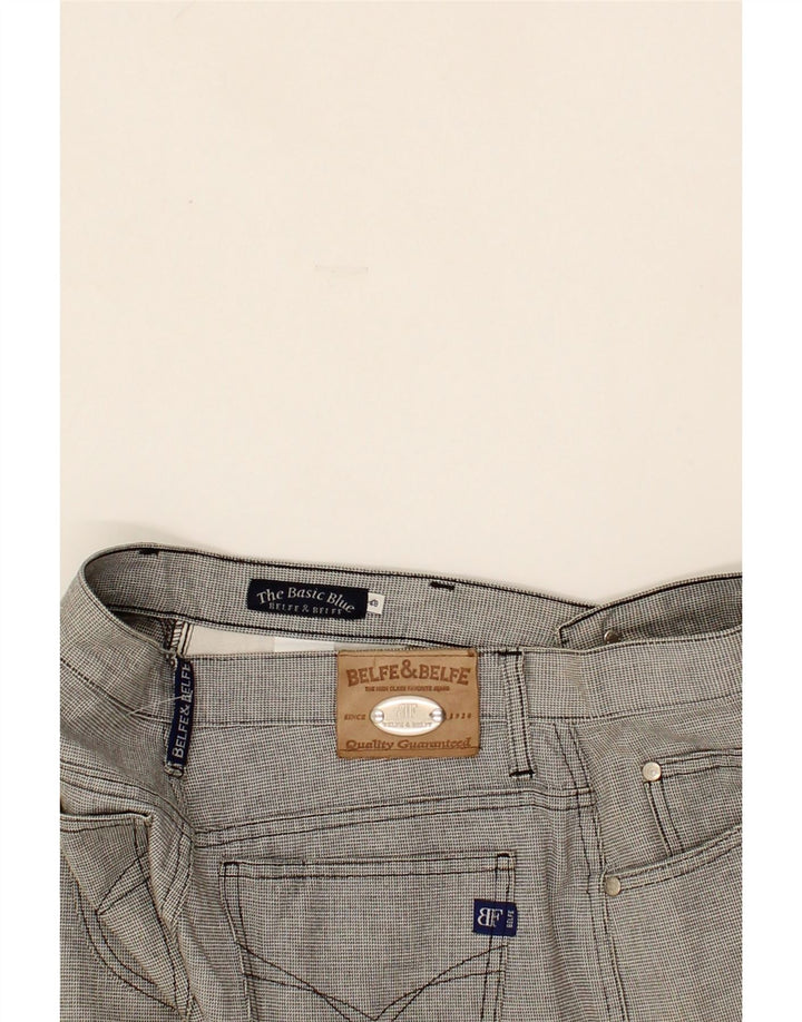 BELFE & BELFE Mens Tapered Casual Trousers IT 48 Medium W32 L29 Grey Vintage Belfe & Belfe and Second-Hand Belfe & Belfe from Messina Hembry 