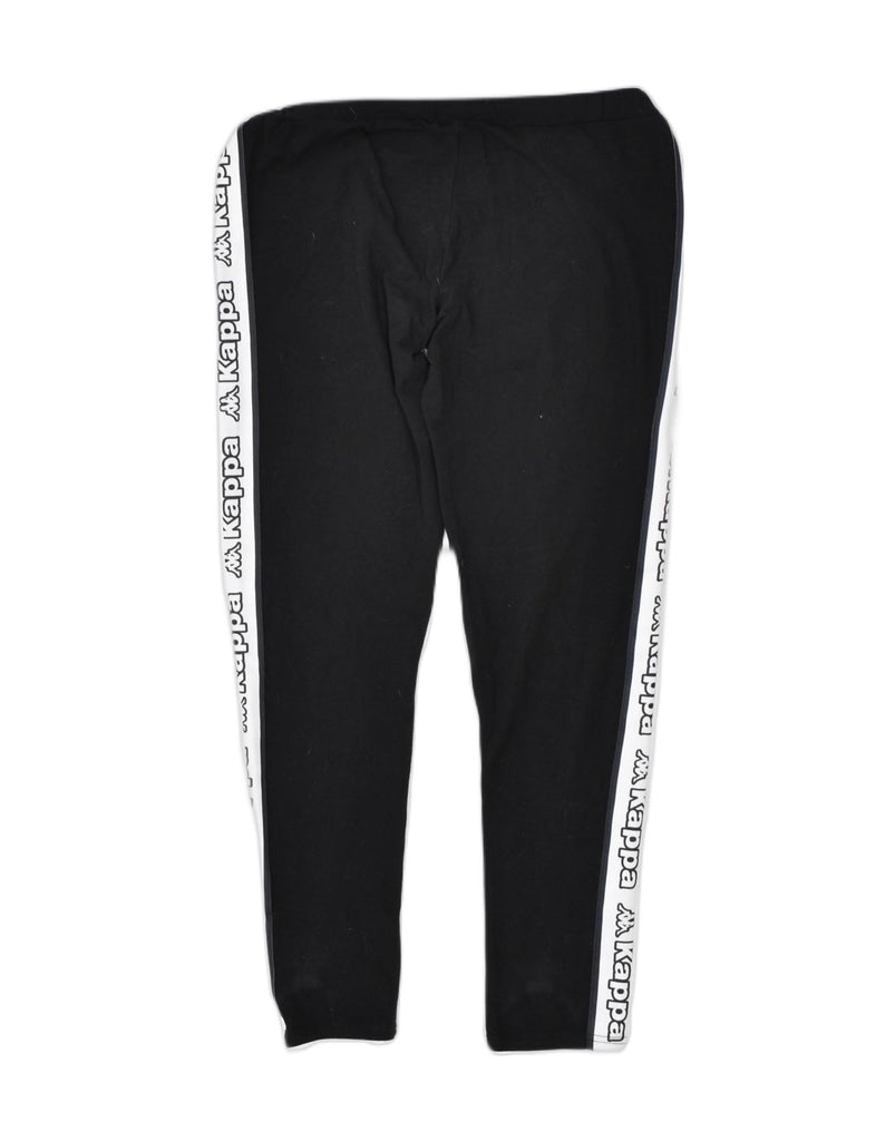 KAPPA Womens Tracksuit Trousers UK 12 Medium Black Polyester | Vintage | Thrift | Second-Hand | Used Clothing | Messina Hembry 