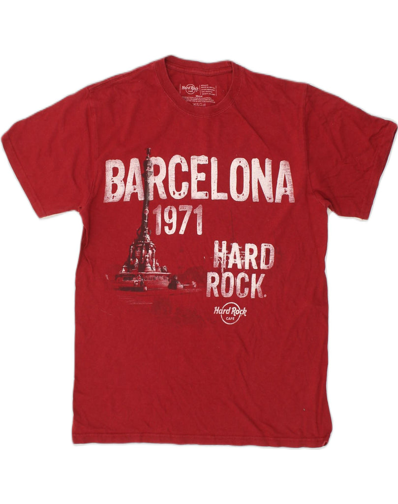 HARD ROCK CAFE Mens Barcelona Graphic T-Shirt Top Medium Red Cotton | Vintage Hard Rock Cafe | Thrift | Second-Hand Hard Rock Cafe | Used Clothing | Messina Hembry 