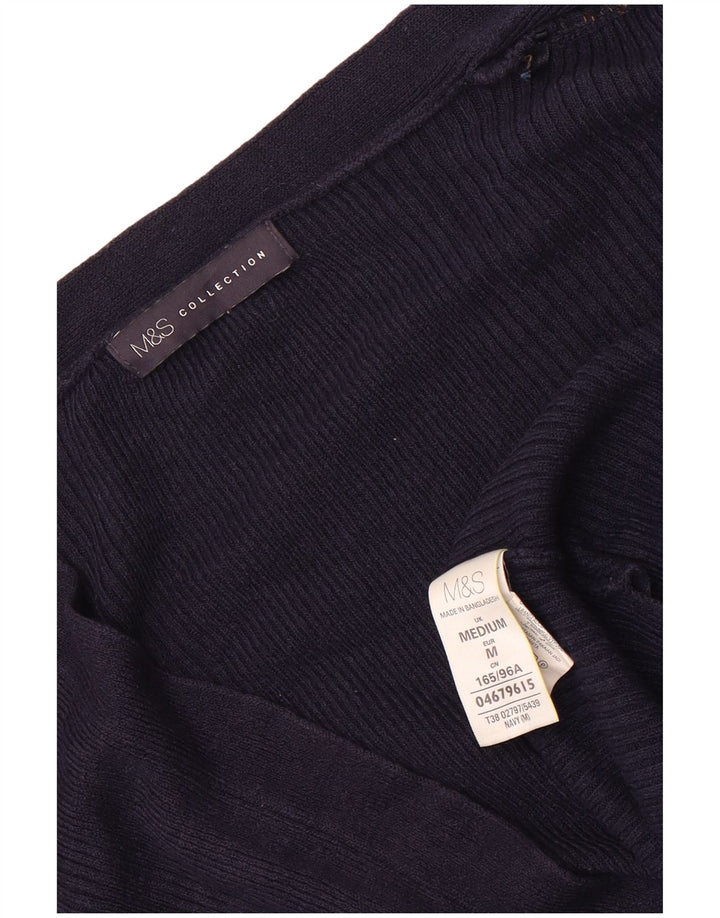 Marks & Spencer Womens Longline Cardigan Sweater UK 14 Medium Navy Blue