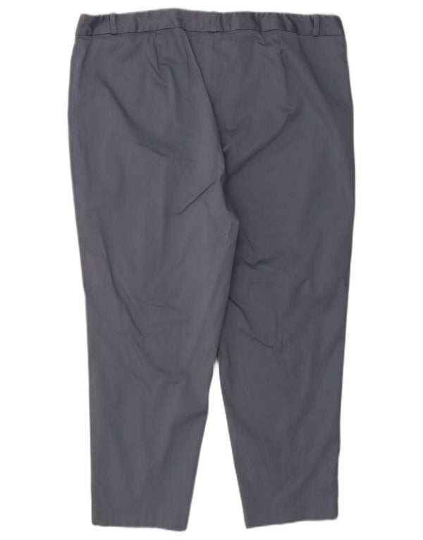 Marks & Spencer Womens Slim Fit Cropped Trousers UK 22 3XL W40 L25 Blue
