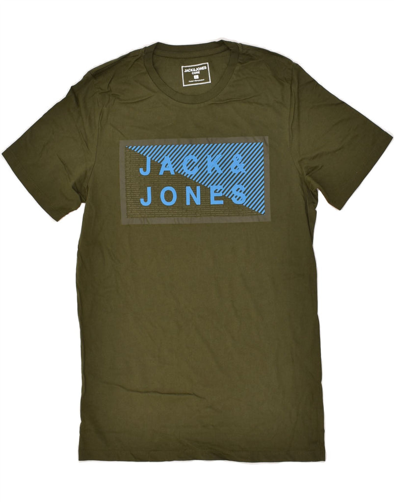 JACK & JONES Mens Graphic T-Shirt Top Large Khaki Cotton | Vintage Jack & Jones | Thrift | Second-Hand Jack & Jones | Used Clothing | Messina Hembry 