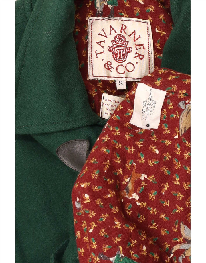Tavarner Womens Oversized Duffle Jacket UK 10 Small Green Wool