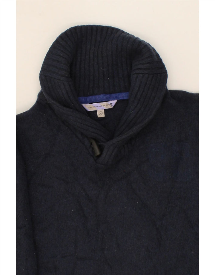FAT FACE Womens Shawl Neck Jumper Sweater UK 14 Medium Navy Blue Vintage Fat Face and Second-Hand Fat Face from Messina Hembry 