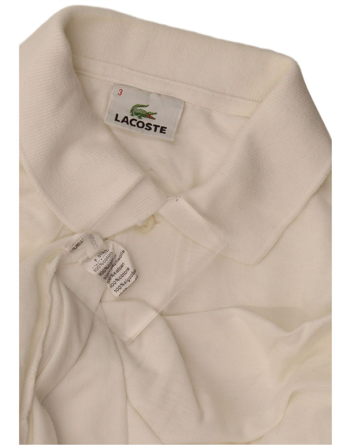 Lacoste Mens Long Sleeve Polo Shirt Size 3 Small White Cotton