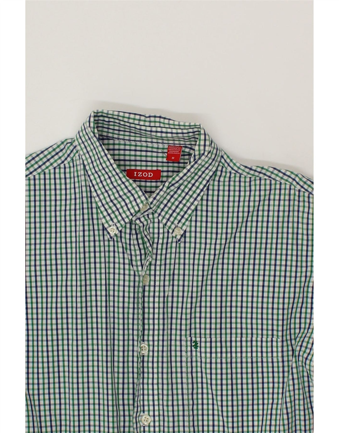 IZOD Mens Shirt Medium Green Check Vintage Izod and Second-Hand Izod from Messina Hembry 