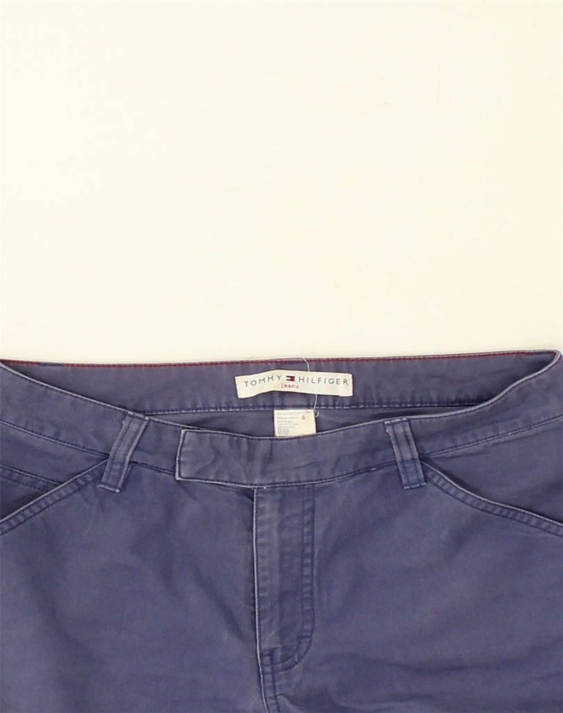 TOMMY HILFIGER Womens Straight Casual Trousers US 4 Small W29 L30 Blue | Vintage Tommy Hilfiger | Thrift | Second-Hand Tommy Hilfiger | Used Clothing | Messina Hembry 