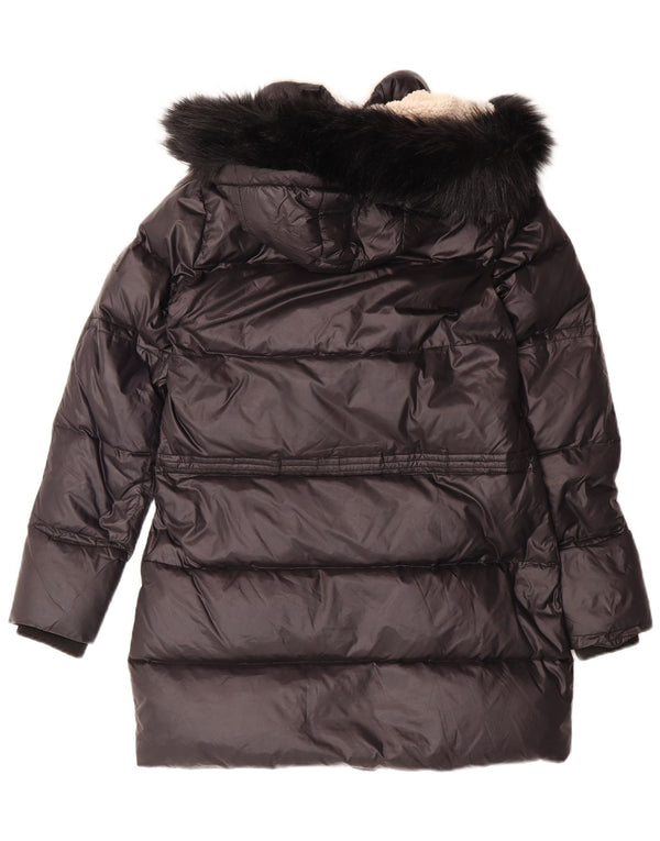 POLO RALPH LAUREN Womens Hooded Padded Coat UK 6 XS Black Nylon Winter
