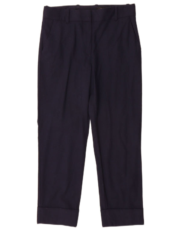 Cos Womens Straight Suit Trousers US 2 XS W25 L24 Navy Blue Wool