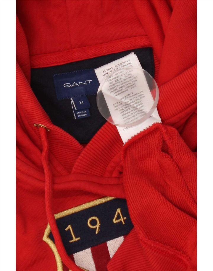 Gant Mens Graphic Hoodie Jumper Medium Red Cotton