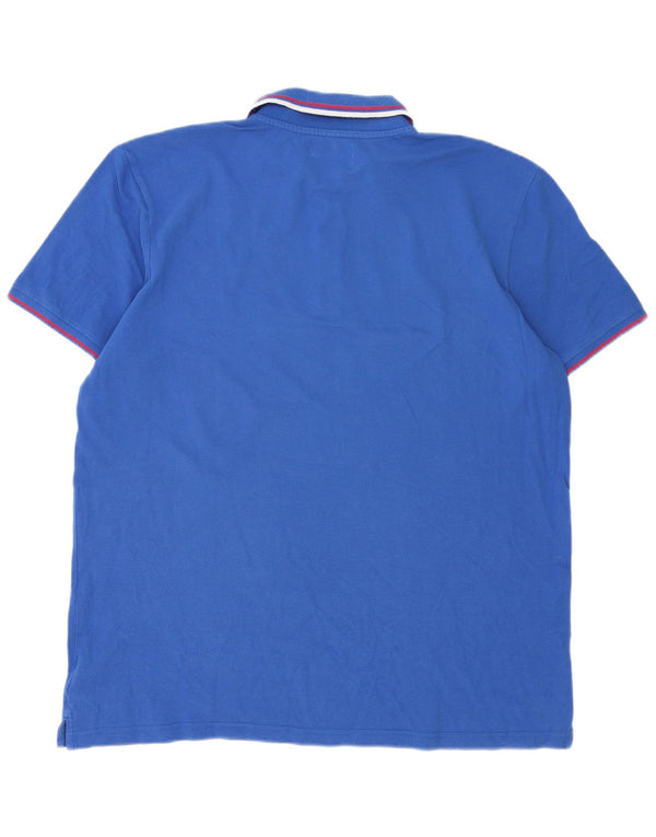 Diadora Mens Polo Shirt 3XL Blue Striped Cotton