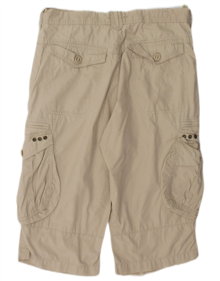 Marks & Spencer Mens Cargo Bermuda Shorts W34 Large Beige Cotton