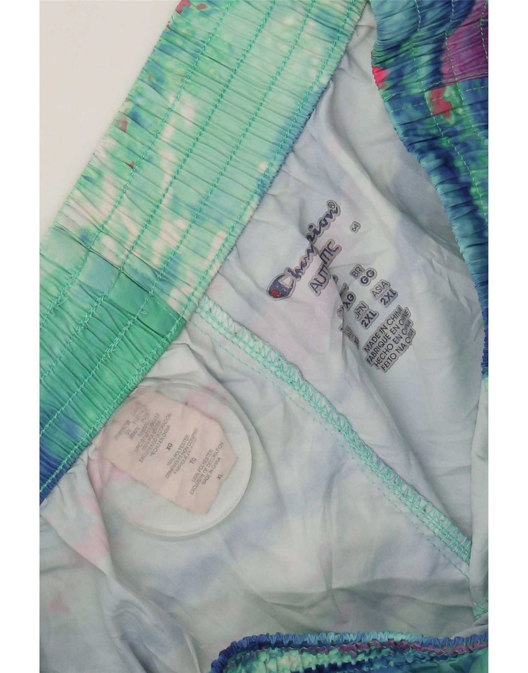 Champion Womens Abstract Pattern Sport Shorts UK 18 XL Green Polyester