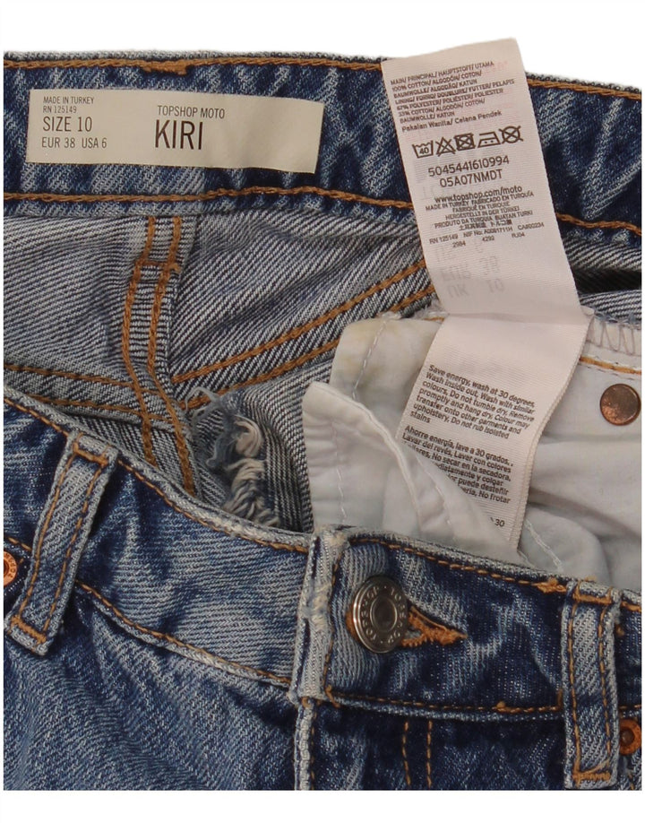 TOPSHOP Womens Kiri Denim Shorts UK 10 Small W28  Blue Polyester
