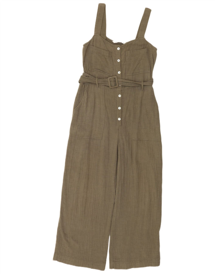 Zara Womens Sleeveless Jumpsuit UK 10 Small  Khaki
