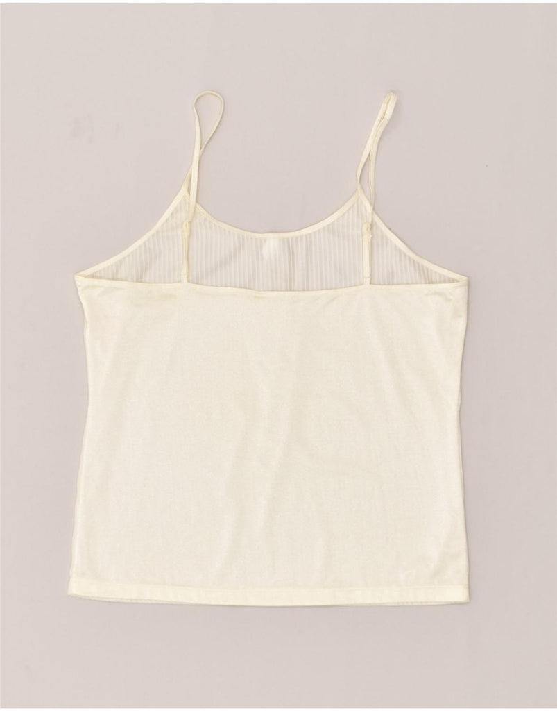 VINTAGE Womens Cami Top UK 4 XS  Off White Polyamide | Vintage Vintage | Thrift | Second-Hand Vintage | Used Clothing | Messina Hembry 