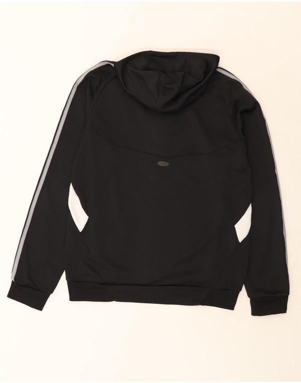 Adidas Boys Zip Hoodie Sweater 15-16 Years Black Colourblock Polyester