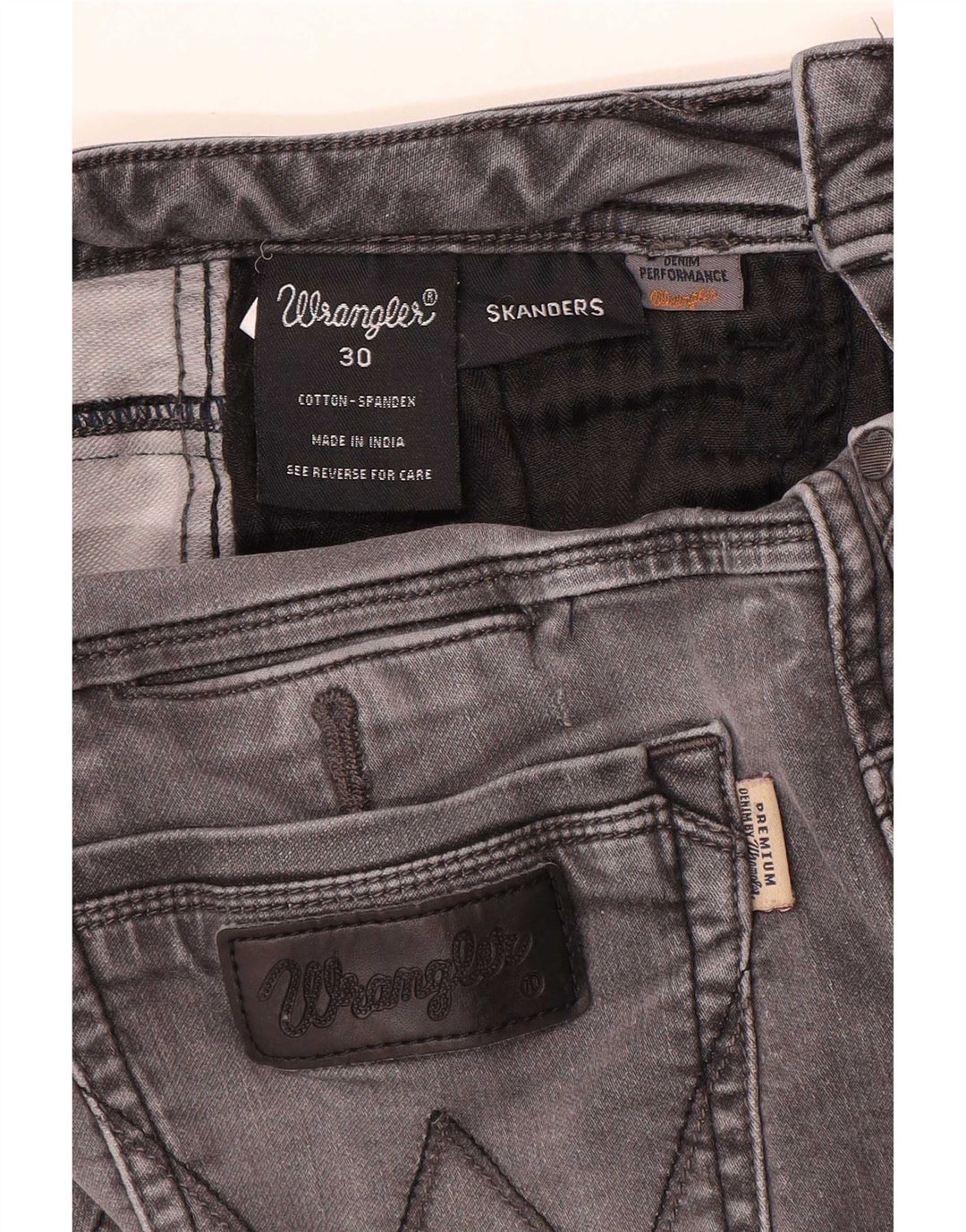 Wrangler Womens Skanders Slim Jeans W30 L31 Grey Cotton