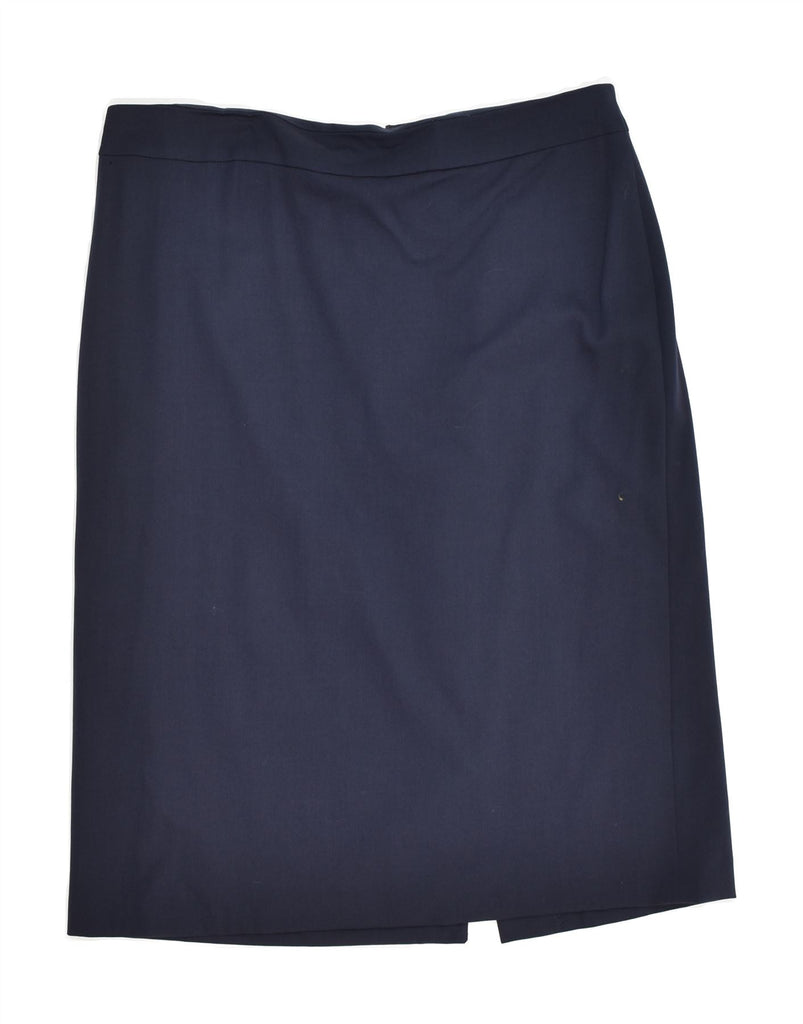 J. CREW Womens Straight Skirt UK 6 XS W25 Navy Blue Wool | Vintage J. Crew | Thrift | Second-Hand J. Crew | Used Clothing | Messina Hembry 