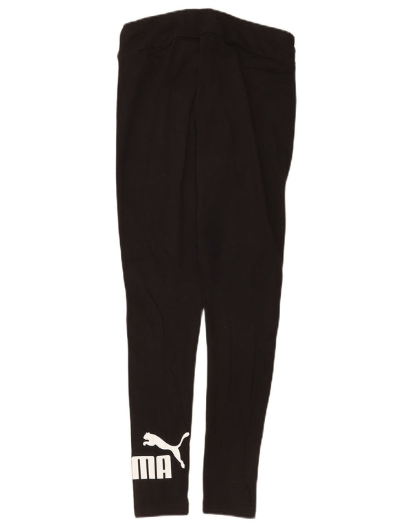 Puma Womens Graphic Leggings UK 8 Small  Black Cotton