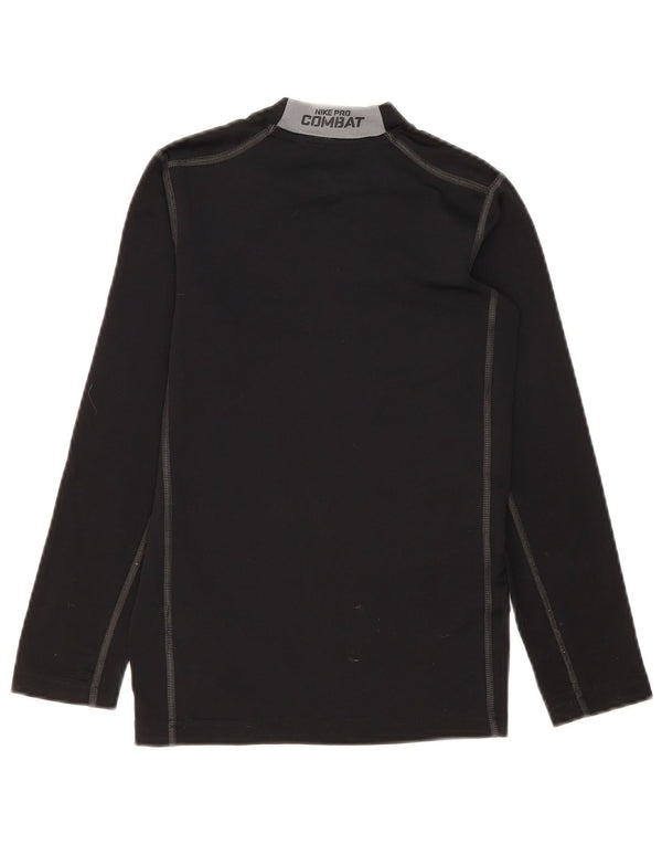 Nike Boys Graphic Top Long Sleeve 12-13 Years Large Black Colourblock
