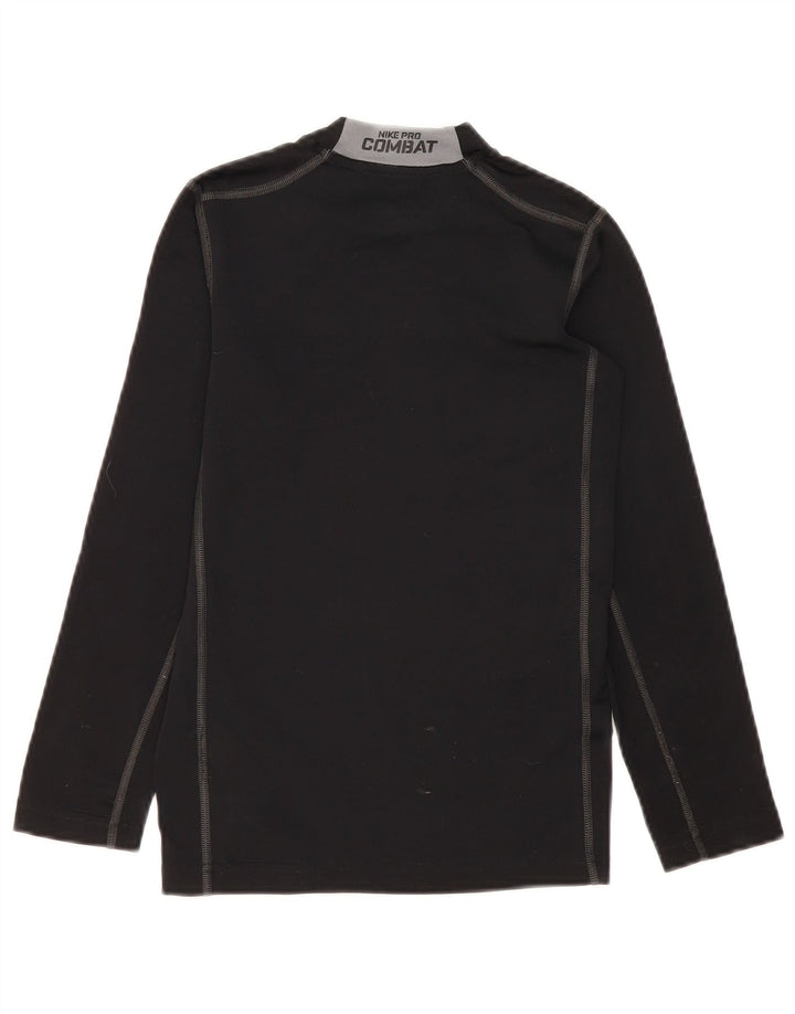 Nike Boys Graphic Top Long Sleeve 12-13 Years Large Black Colourblock