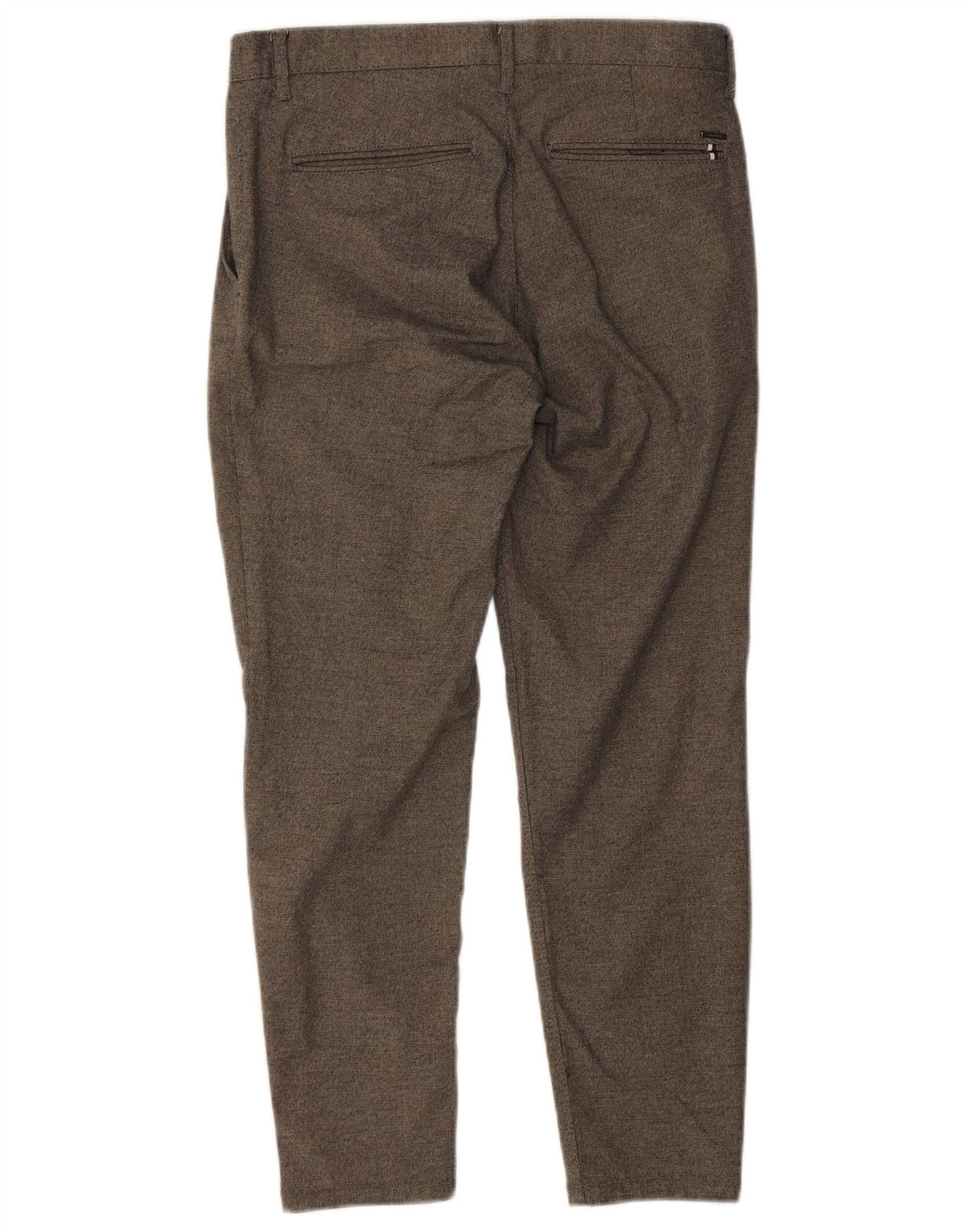 Zara Mens Crop Slim Chino Trousers EU 38 Small W30 L25 Grey Polyester