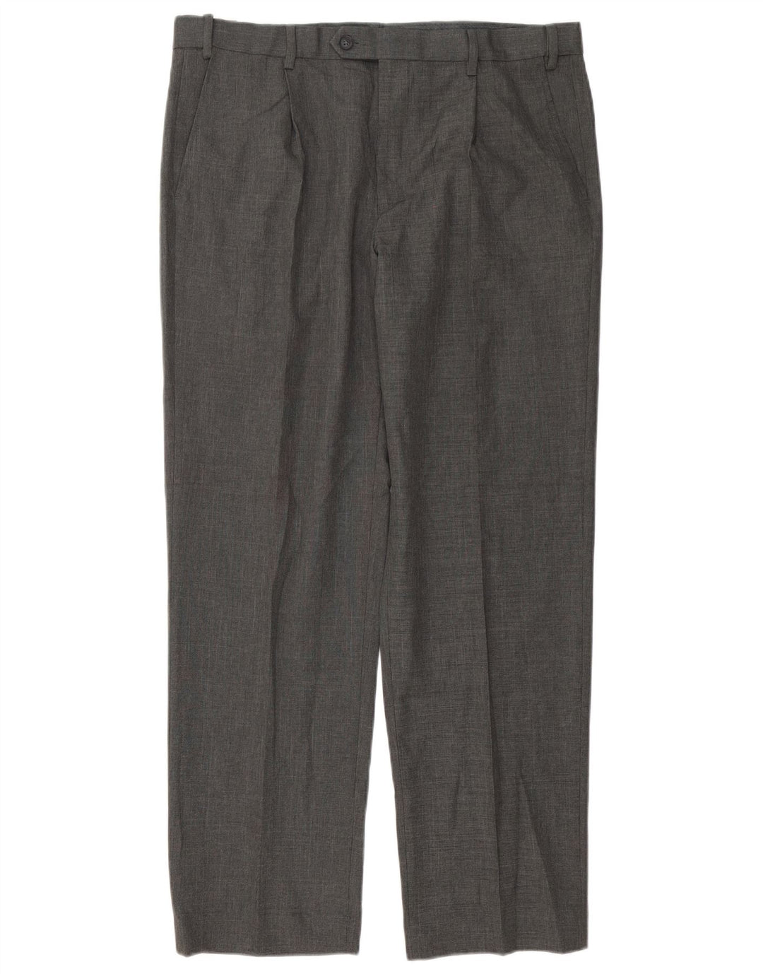 MARKS & SPENCER Mens Regular Fit Suit Trousers W36 L31 Grey Polyester