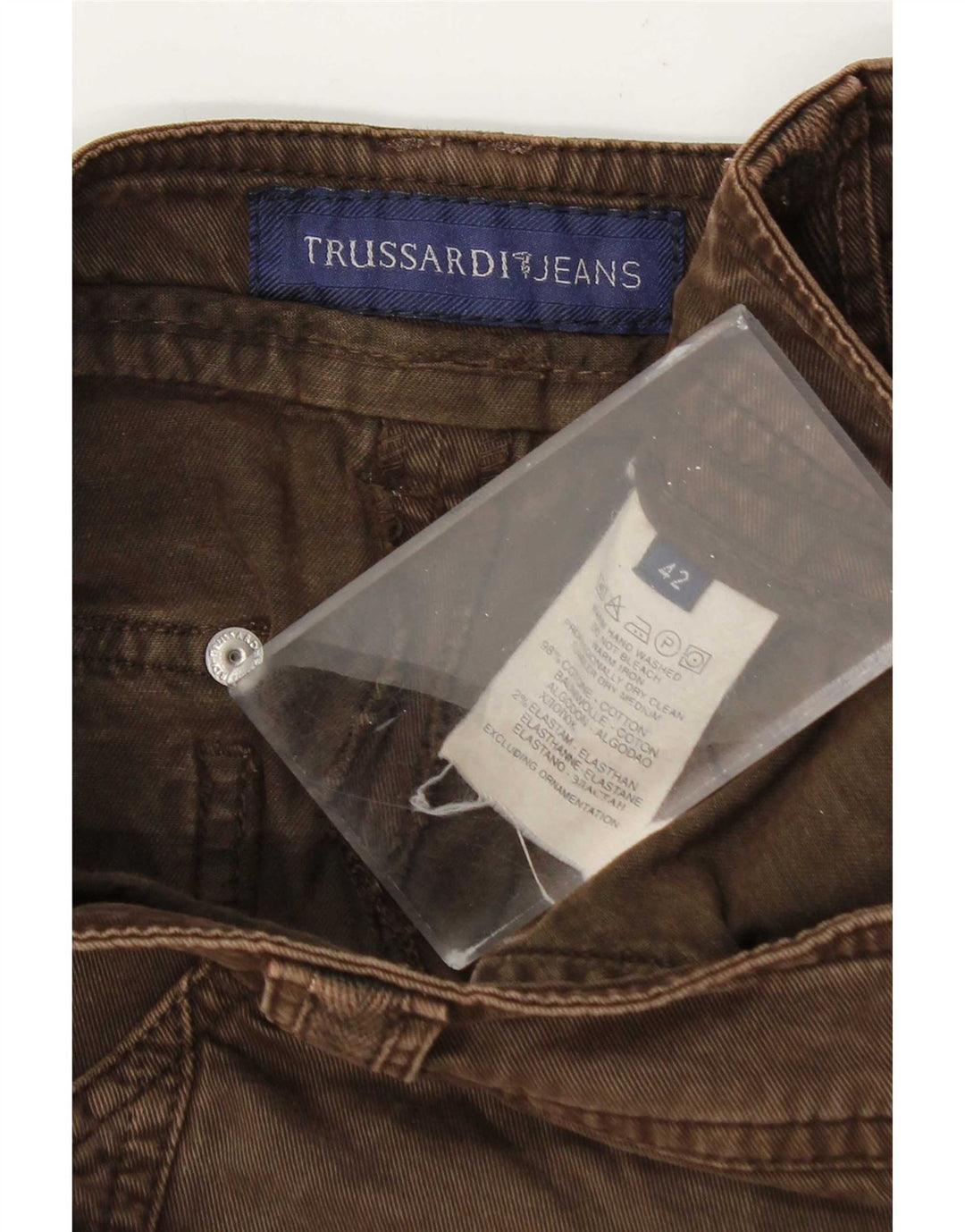 Trussardi Womens Denim Skirt IT 42 Medium W30 Brown Cotton