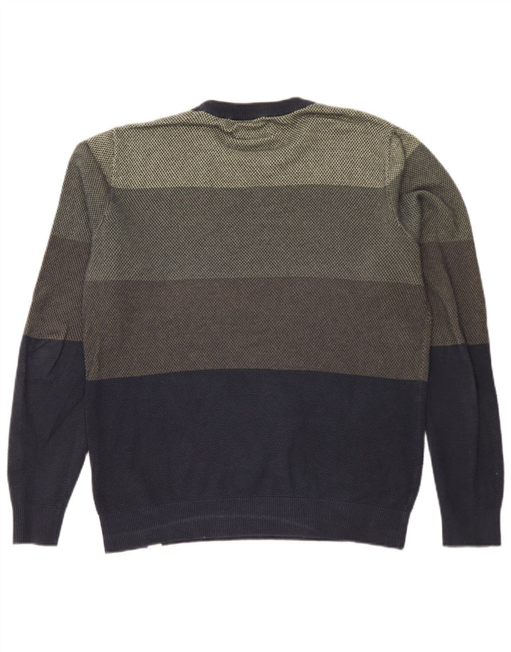 Jack & Jones Mens Crew Neck Jumper Sweater Medium Multicoloured Colourblock