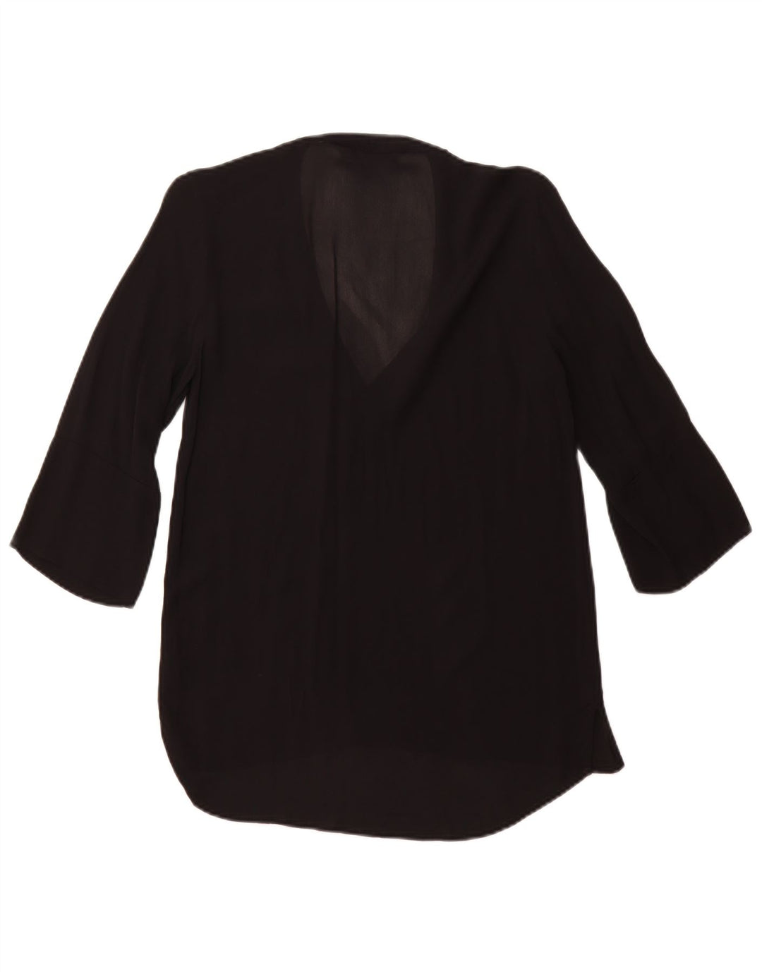 ZARA Womens 3/4 Sleeve Blouse Top UK 6 XS Black