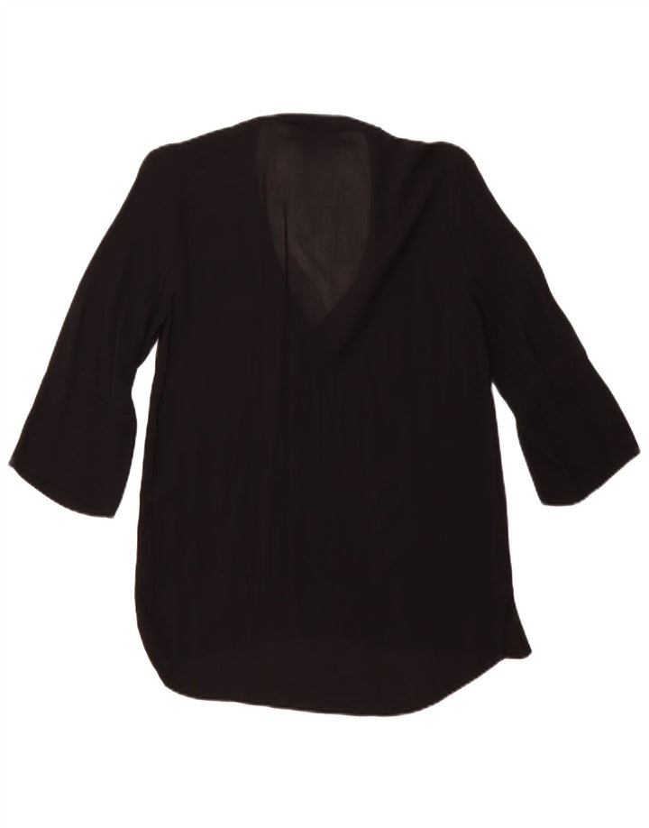ZARA Womens 3/4 Sleeve Blouse Top UK 6 XS Black