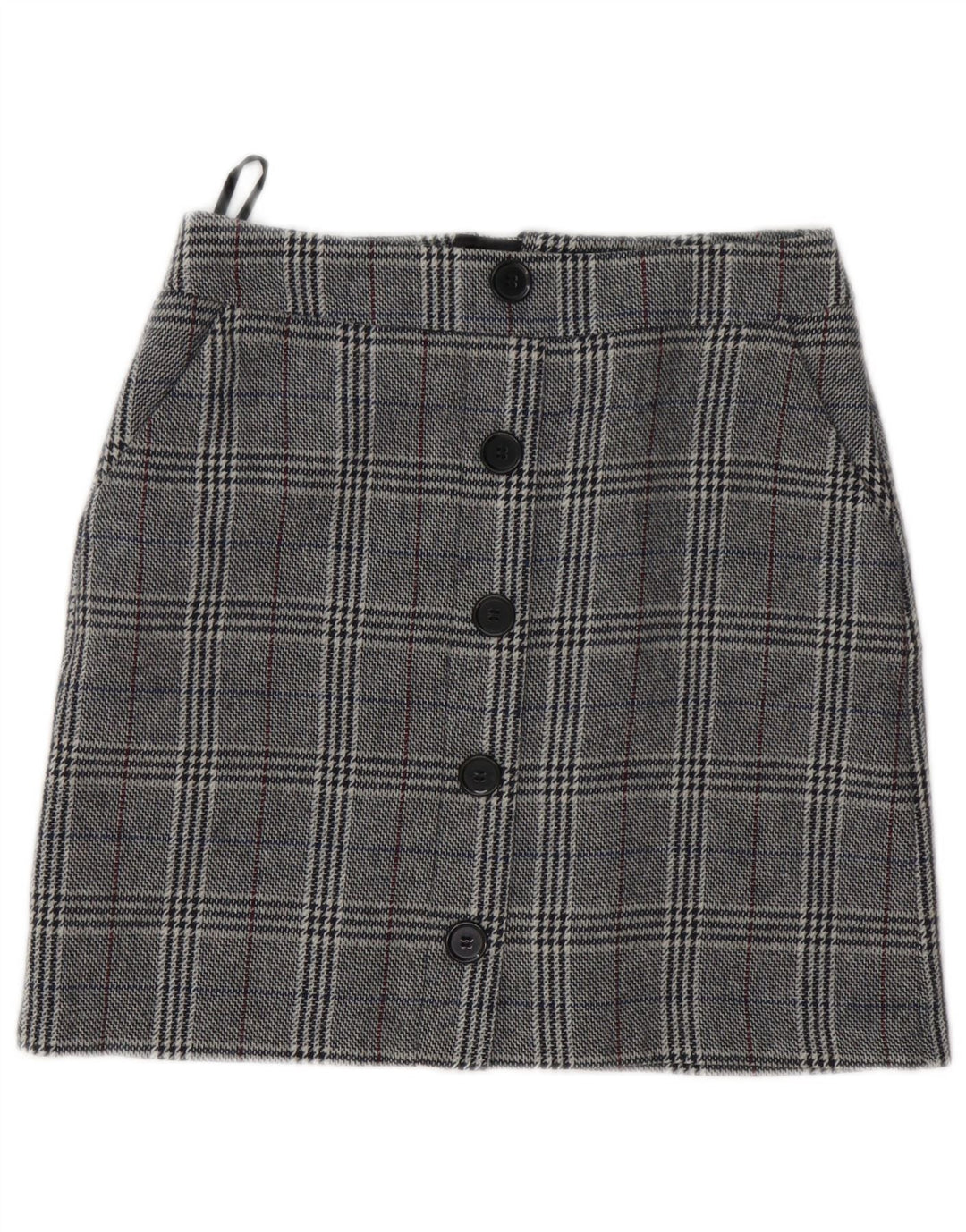 Marks & Spencer Womens Mini Skirt UK 8 Small W28  Grey Houndstooth Acrylic
