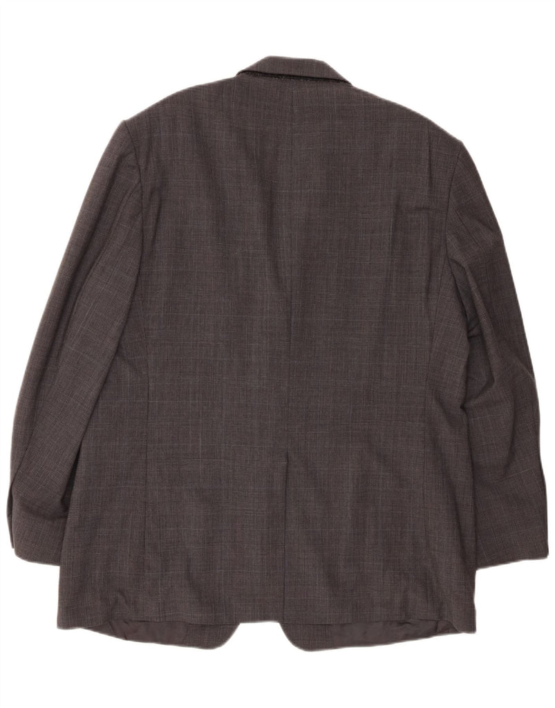 BROOKS BROTHERS Mens Stretch 2 Button Blazer Jacket UK 46 3XL Grey Wool Vintage Brooks Brothers and Second-Hand Brooks Brothers from Messina Hembry 