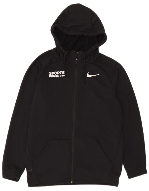 Nike Mens Dri Fit Graphic Zip Hoodie Sweater Small Black Polyester