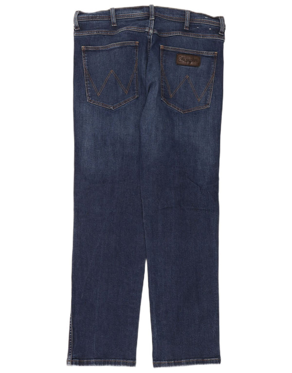 Wrangler Mens Straight Jeans W36 L32 Blue Cotton