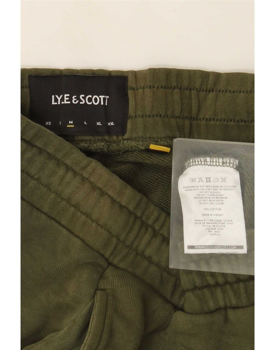 Lyle & Scott Mens Tracksuit Trousers Joggers Medium Green Cotton