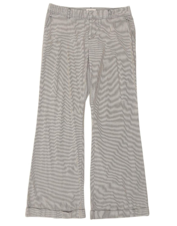 Calvin Klein Womens Flare Chino Trousers US 8 Medium W32 L32 Grey Striped